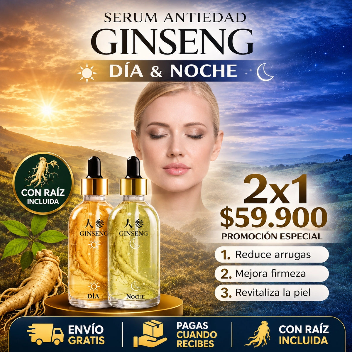 PROMO 2x1 Ginseng Dia y Noche® Serum Original